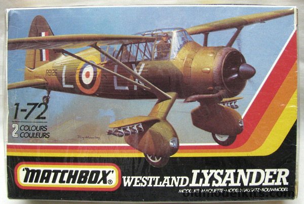 Matchbox 1/72 Westland Lysander - RAF No. 16 Sq France 1940 or No. 225 1939, PK-7 plastic model kit